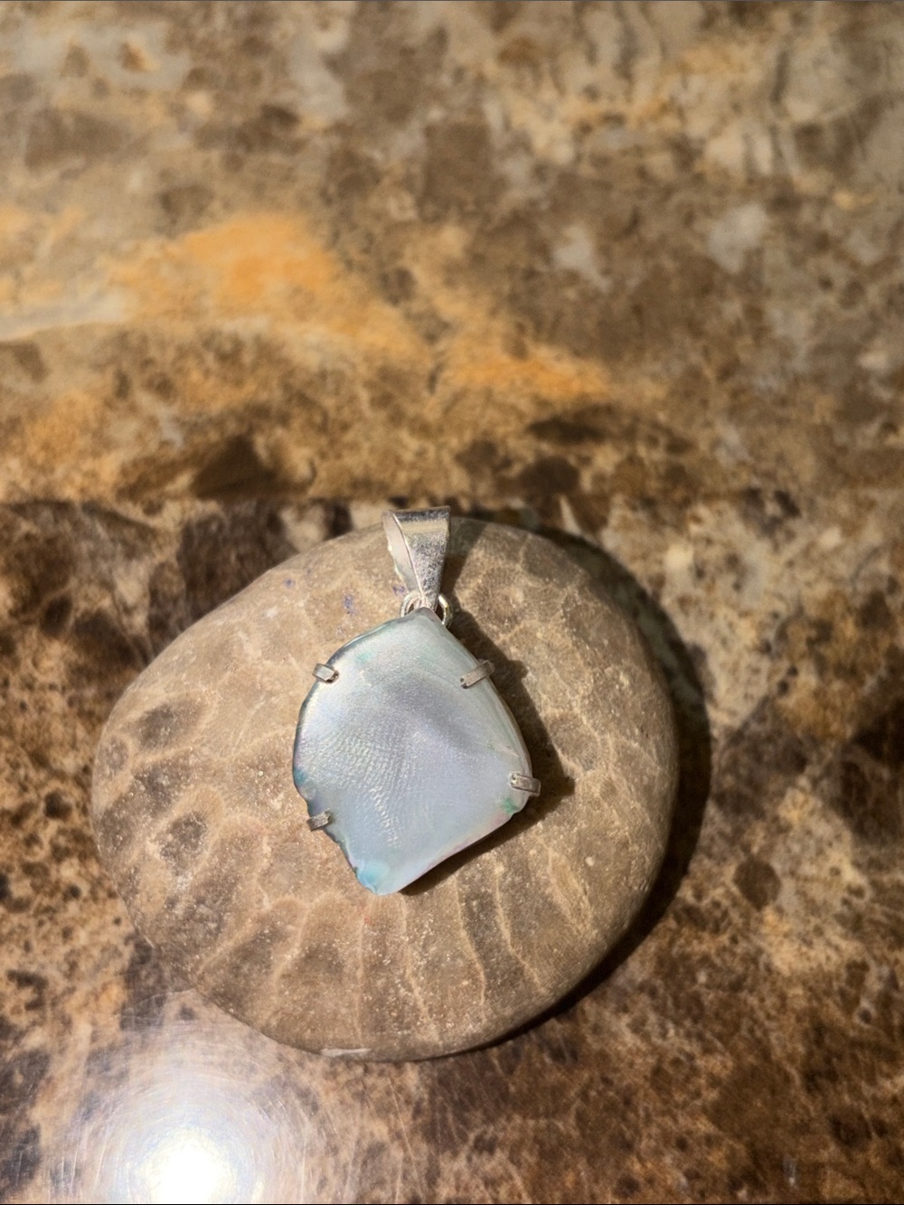 Sterling Silver BlueTeardrop quartz Pendant - Women Jewelry